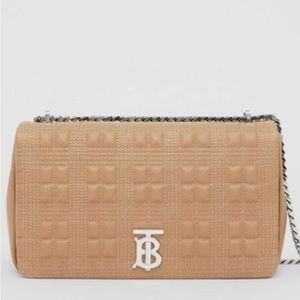 BURBERRY
Lambskin Quilted Small Lola Bag Camel